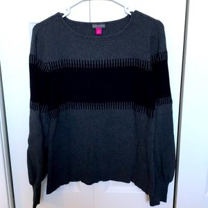 Women’s Black & dark grey gently worn sweater with balloon sleeves